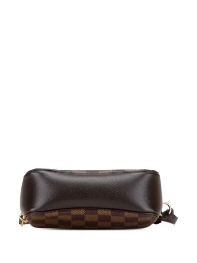 Pre-owned Louis Vuitton 2001 Damier Ebene Trousse Pochette Handbag In Brown