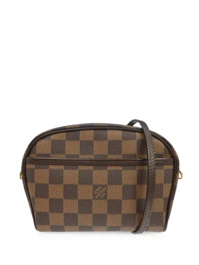 Pre-owned Louis Vuitton 2001 Damier Pochette Ipanema Shoulder Bag In Brown