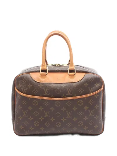 Pre-owned Louis Vuitton 2001 Deauville Monogram Tote Bag In Brown
