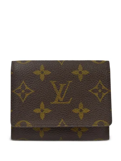 Pre-owned Louis Vuitton 2001 Enveloppe Carte De Visite Cardholder In Brown