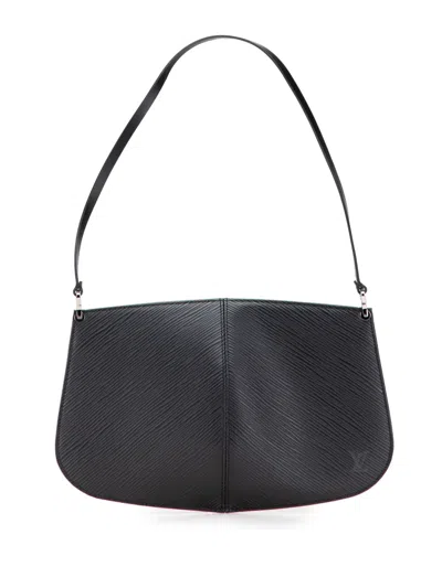 Pre-owned Louis Vuitton 2001 Epi Demi Lune Pochette Shoulder Bag In Black