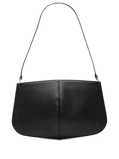 Pre-owned Louis Vuitton 2001 Epi Demi Lune Pochette Shoulder Bag In Black