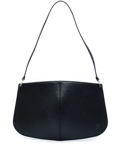 Pre-owned Louis Vuitton 2001 Epi Demi Lune Pochette Shoulder Bag In Black