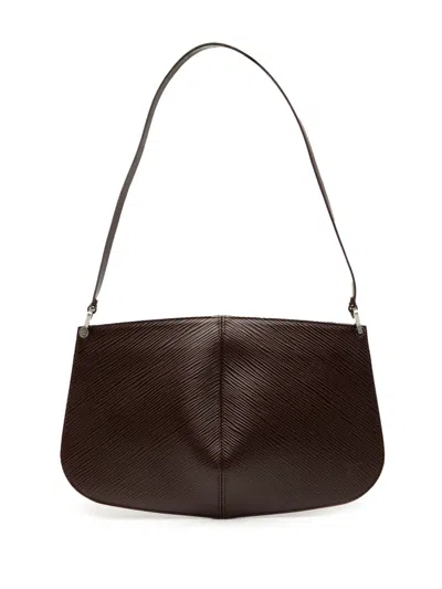 Pre-owned Louis Vuitton 2001 Epi Demi Lune Pochette Shoulder Bag In Brown