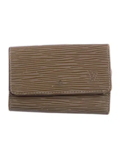Pre-owned Louis Vuitton 2001 Epi Leather Card Holder In Gray