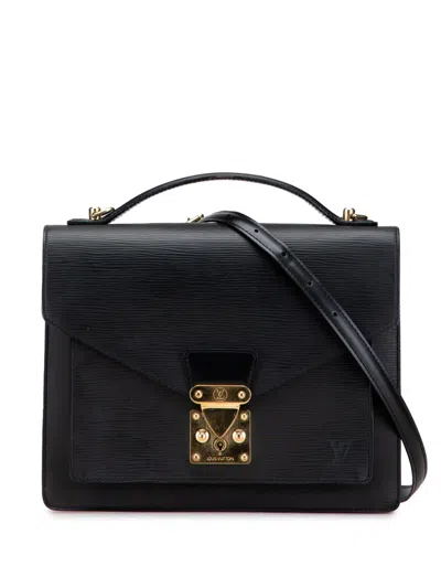 Pre-owned Louis Vuitton 2001 Epi Monceau 28 Satchel In Black