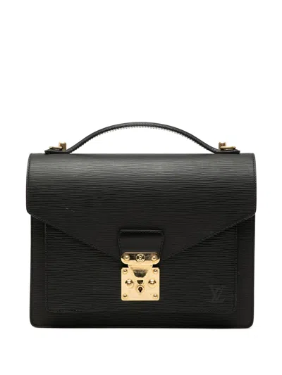 Pre-owned Louis Vuitton 2001 Epi Monceau 28 Satchel In Black