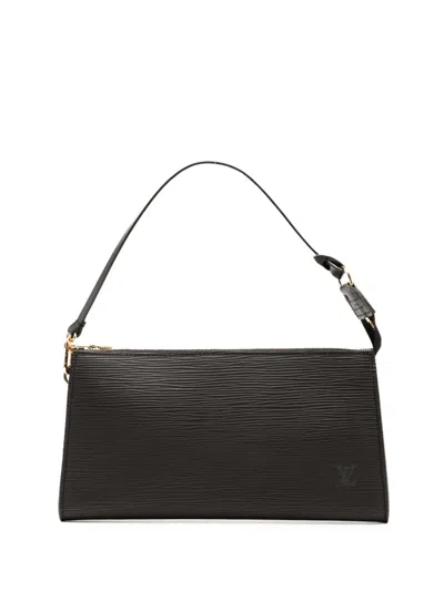 Pre-owned Louis Vuitton 2001 Epi Pochette Accessoires Shoulder Bag In Black