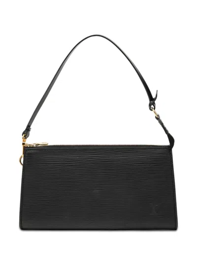 Pre-owned Louis Vuitton 2001 Epi Pochette Accessoires Shoulder Bag In Black