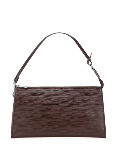 Pre-owned Louis Vuitton 2001 Epi Pochette Accessoires Shoulder Bag In Brown