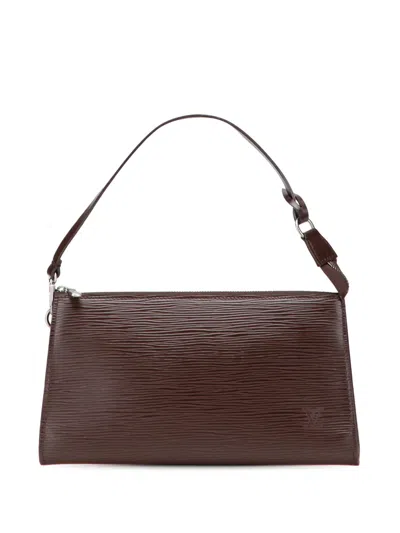Pre-owned Louis Vuitton 2001 Epi Pochette Accessoires Shoulder Bag In Brown