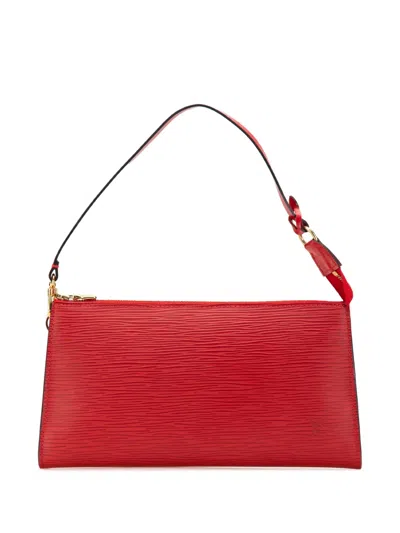 Pre-owned Louis Vuitton 2001 Epi Pochette Accessoires Shoulder Bag In Red