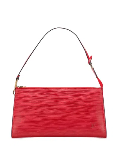 Pre-owned Louis Vuitton 2001 Epi Pochette Accessoires Shoulder Bag In Red