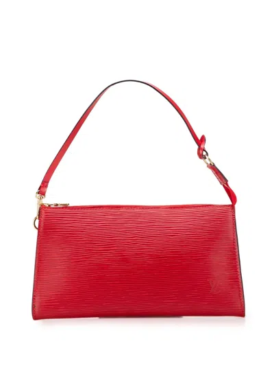 Pre-owned Louis Vuitton 2001 Epi Pochette Accessoires Shoulder Bag In Red