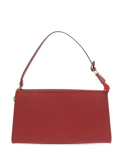 Pre-owned Louis Vuitton 2001 Epi Pochette Accessoires Shoulder Bag In Red