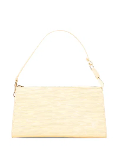 Pre-owned Louis Vuitton 2001 Epi Pochette Accessoires Shoulder Bag In Yellow