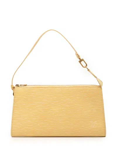 Pre-owned Louis Vuitton 2001 Epi Pochette Accessoires Shoulder Bag In Yellow