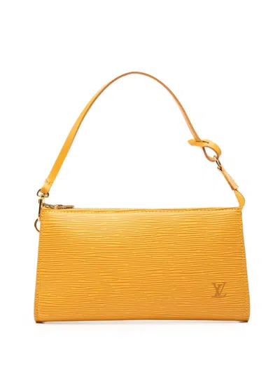 Pre-owned Louis Vuitton 2001 Epi Pochette Accessoires Shoulder Bag In Yellow