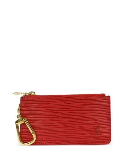 Pre-owned Louis Vuitton 2001 Epi Pochette Cles Coin Purse In Red