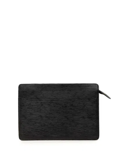 Pre-owned Louis Vuitton 2001 Epi Pochette Homme Clutch Bag In Black