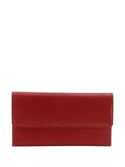 Pre-owned Louis Vuitton 2001 Epi Porte Tresor International Wallet Long Wallets In Red