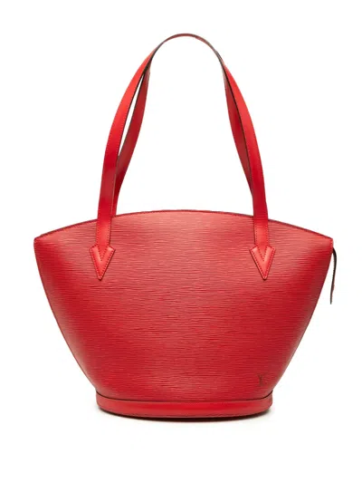 Pre-owned Louis Vuitton 2001 Epi Saint Jacques Gm Long Strap Shoulder Bag In Red