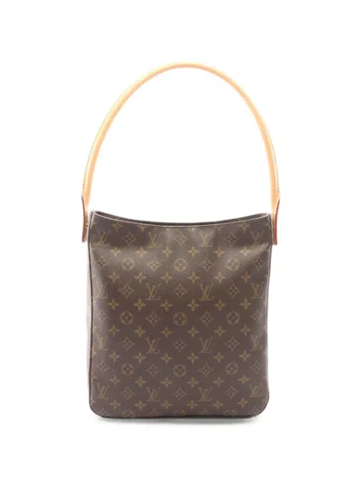 Pre-owned Louis Vuitton 2001 Gm Monogram Looping Shoulder Bag In Brown