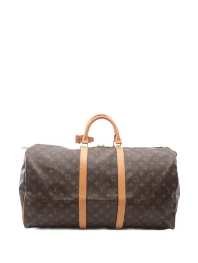 Pre-owned Louis Vuitton 2001 Keepall 55 Bag In Brown