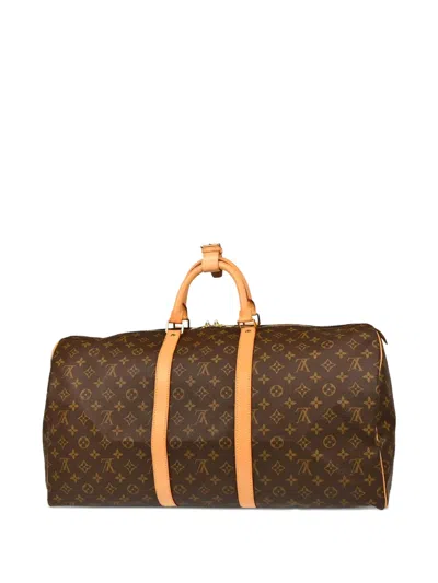 Pre-owned Louis Vuitton 2001 Keepall 55 Handbag In Brown