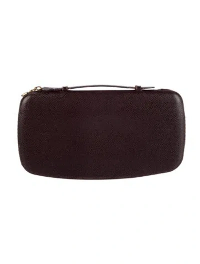 Pre-owned Louis Vuitton 2001 Leather Atoll Organizer Wallet In Brown