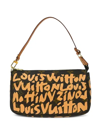 Pre-owned Louis Vuitton 2001 Logo-print Shoulder Bag In Brown