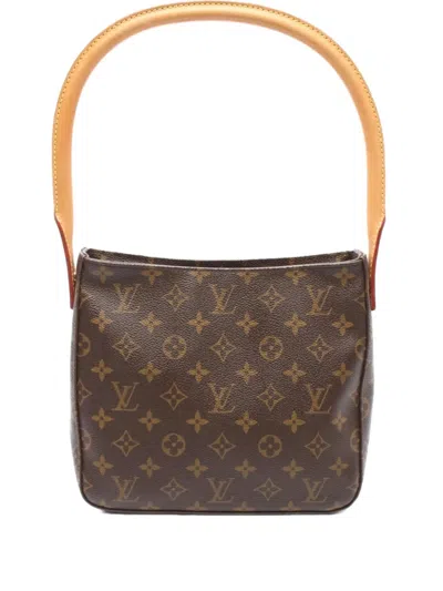 Pre-owned Louis Vuitton 2001 Looping Mm Monogram Shoulder Bag In Brown