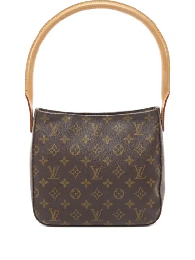 Pre-owned Louis Vuitton 2001 Looping Monogram Shoulder Bag In Brown
