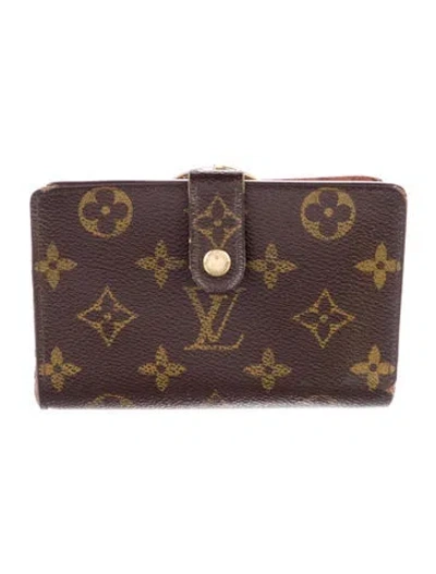 Pre-owned Louis Vuitton 2001 Lv Monogram French Purse In Brown