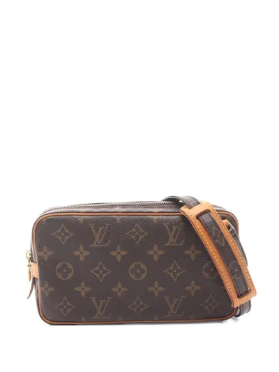 Pre-owned Louis Vuitton 2001 Marly Bandouliere Monogram Shoulder Bag In Brown