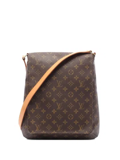Pre-owned Louis Vuitton 2001 Medium Musette Monogram Shoulder Bag In Brown