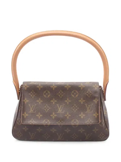 Louis Vuitton 2001 Mini Looping Monogram Tote Bag In Brown