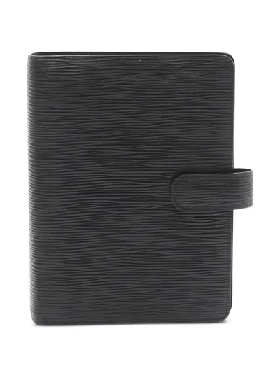 Pre-owned Louis Vuitton 2001 Mm Agenda Leather Planner Cover In Black