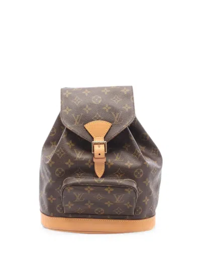 Pre-owned Louis Vuitton 2001 Mm Montsouris Monogram Backpack In Brown
