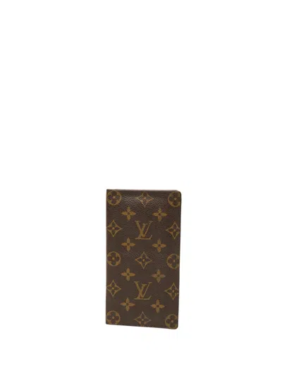 Pre-owned Louis Vuitton 2001 Monogram Brazza Wallet Long Wallets In Brown