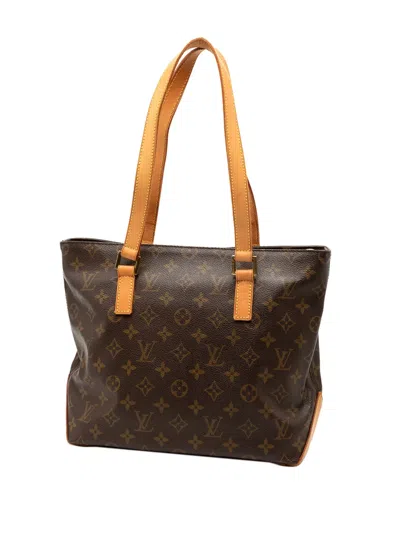 Pre-owned Louis Vuitton 2001 Monogram Cabas Piano Tote Bag In Brown