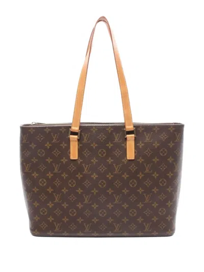 Pre-owned Louis Vuitton 2001 Monogram Canvas Luco Shoulder Bag In Brown