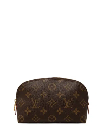 Pre-owned Louis Vuitton 2001 Monogram Cosmetic Pm Pouch In Brown