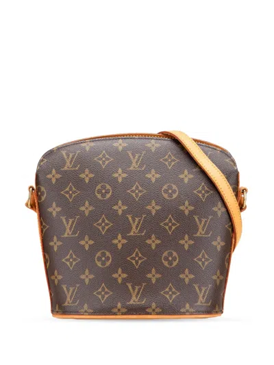 Pre-owned Louis Vuitton 2001 Monogram Drouot Crossbody Bag In Brown
