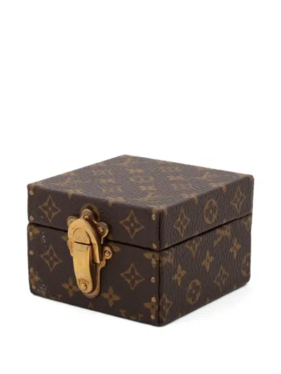 Pre-owned Louis Vuitton 2001 Monogram Eccrine Declaration Jewelry Box In Brown