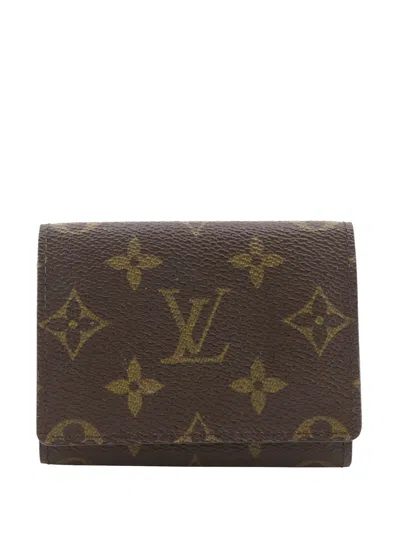 Pre-owned Louis Vuitton 2001 Monogram Envelope Business Card Holder In Brown