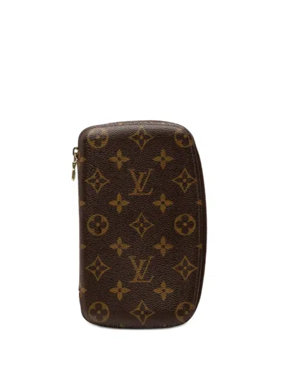 Pre-owned Louis Vuitton 2001 Monogram Geode Organizer Zippy Wallet Long Wallets In Brown