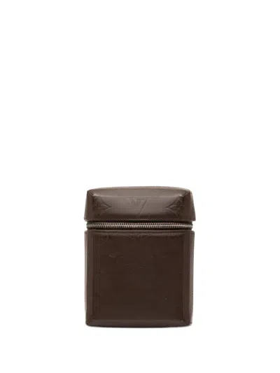Pre-owned Louis Vuitton 2001 Monogram Glace Ray Belt Pouch In Brown