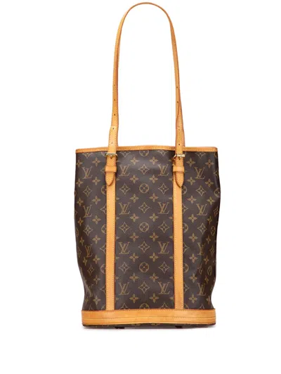 Pre-owned Louis Vuitton 2001 Monogram Gm Bucket Bag In Brown