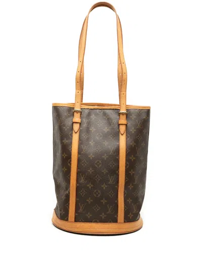 Pre-owned Louis Vuitton 2001 Monogram Gm Bucket Bag In Brown